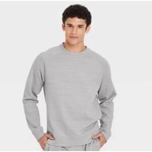 All In Motion Mens Ponte Crewneck Long Sleeve Sweatshirt Gray size M